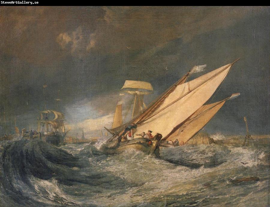 Joseph Mallord William Turner Fishing boats entering calais harbor